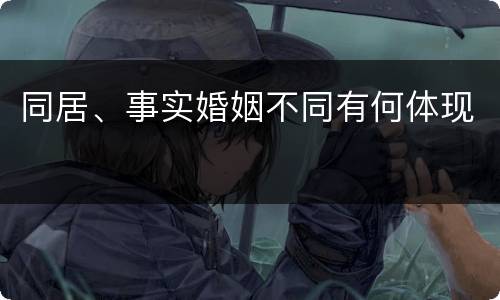 同居、事实婚姻不同有何体现