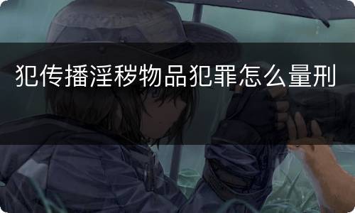 犯传播淫秽物品犯罪怎么量刑
