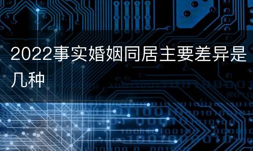 2022事实婚姻同居主要差异是几种