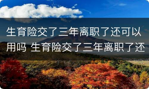 生育险交了三年离职了还可以用吗 生育险交了三年离职了还可以用吗怎么办