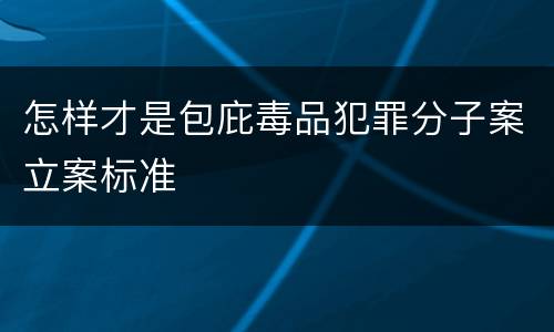 怎样才是包庇毒品犯罪分子案立案标准