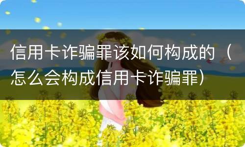 信用卡诈骗罪该如何构成的（怎么会构成信用卡诈骗罪）