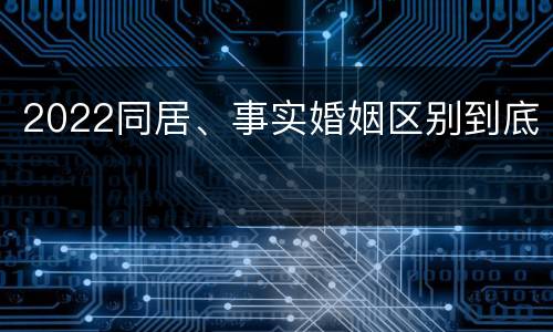 2022同居、事实婚姻区别到底