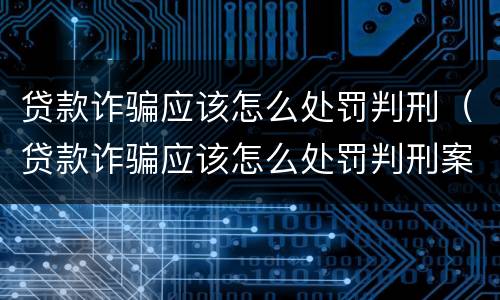 贷款诈骗应该怎么处罚判刑（贷款诈骗应该怎么处罚判刑案例）
