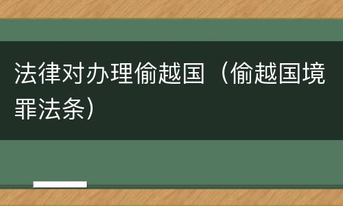 法律对办理偷越国（偷越国境罪法条）
