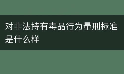 对非法持有毒品行为量刑标准是什么样