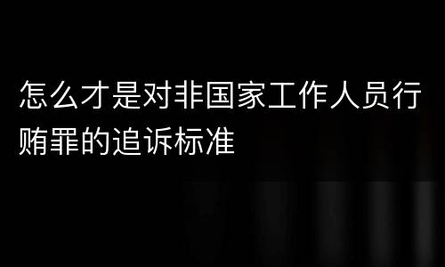 怎么才是对非国家工作人员行贿罪的追诉标准