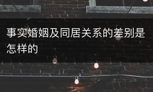 事实婚姻及同居关系的差别是怎样的