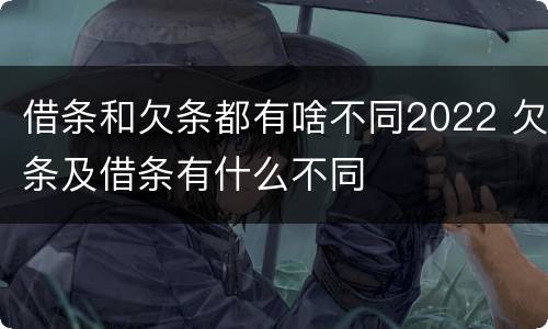 借条和欠条都有啥不同2022 欠条及借条有什么不同