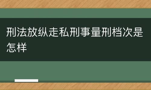 刑法放纵走私刑事量刑档次是怎样