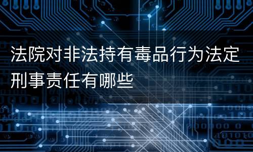法院对非法持有毒品行为法定刑事责任有哪些
