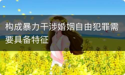 构成暴力干涉婚姻自由犯罪需要具备特征