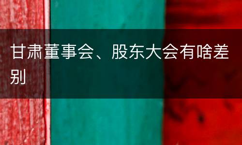 甘肃董事会、股东大会有啥差别