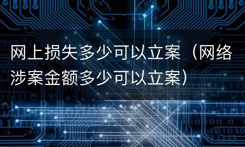 网上损失多少可以立案（网络涉案金额多少可以立案）