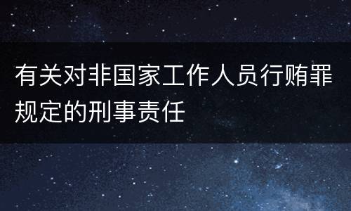 有关对非国家工作人员行贿罪规定的刑事责任