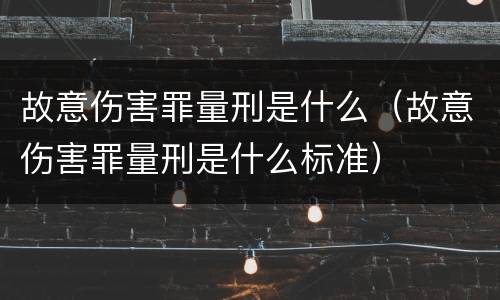 故意伤害罪量刑是什么（故意伤害罪量刑是什么标准）