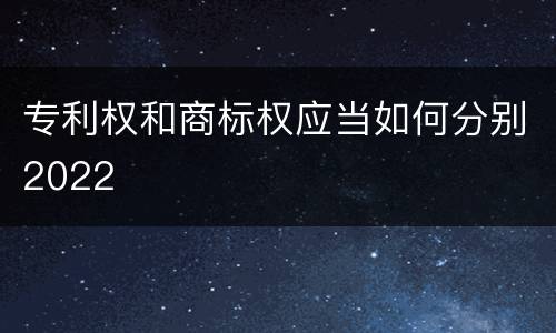 专利权和商标权应当如何分别2022