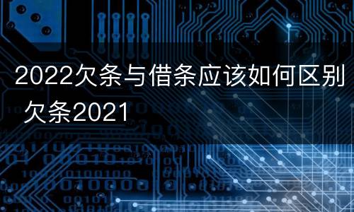 2022欠条与借条应该如何区别 欠条2021