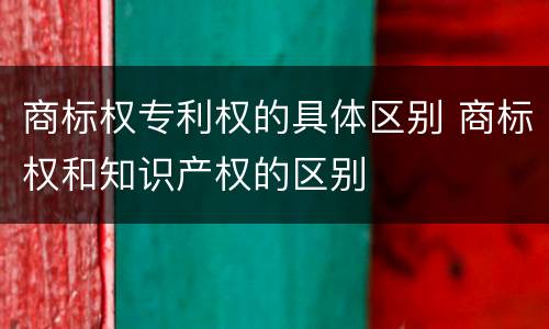 商标权专利权的具体区别 商标权和知识产权的区别