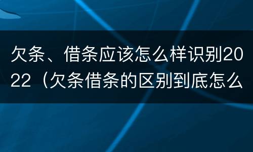 欠条、借条应该怎么样识别2022（欠条借条的区别到底怎么写）