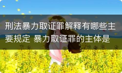 刑法暴力取证罪解释有哪些主要规定 暴力取证罪的主体是