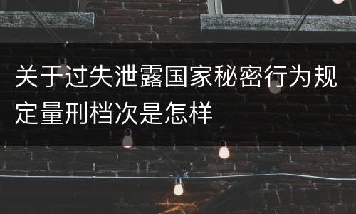 关于过失泄露国家秘密行为规定量刑档次是怎样