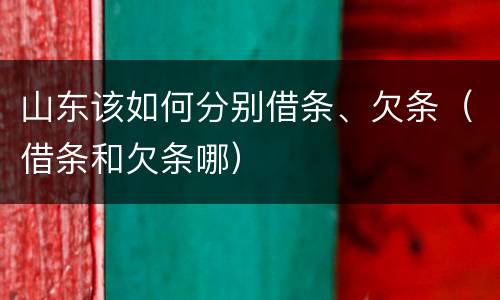 山东该如何分别借条、欠条（借条和欠条哪）