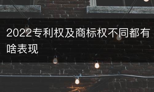 2022专利权及商标权不同都有啥表现