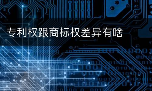 专利权跟商标权差异有啥