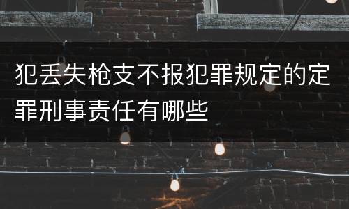 犯丢失枪支不报犯罪规定的定罪刑事责任有哪些