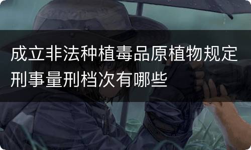成立非法种植毒品原植物规定刑事量刑档次有哪些