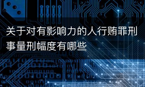 关于对有影响力的人行贿罪刑事量刑幅度有哪些