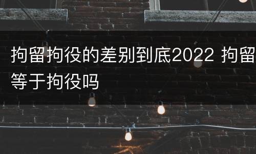 拘留拘役的差别到底2022 拘留等于拘役吗