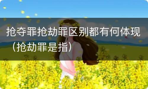 抢夺罪抢劫罪区别都有何体现（抢劫罪是指）