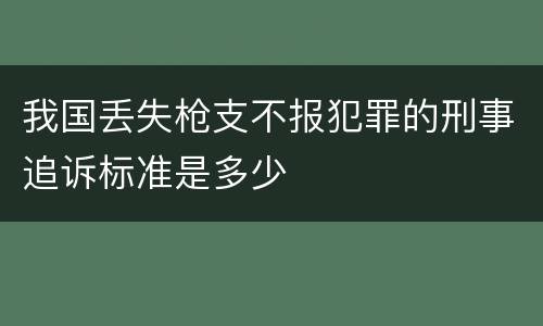 我国丢失枪支不报犯罪的刑事追诉标准是多少