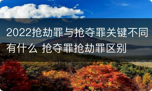 2022抢劫罪与抢夺罪关键不同有什么 抢夺罪抢劫罪区别