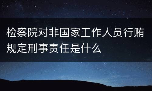 检察院对非国家工作人员行贿规定刑事责任是什么
