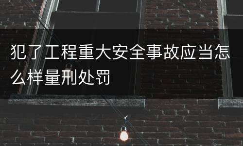 犯了工程重大安全事故应当怎么样量刑处罚