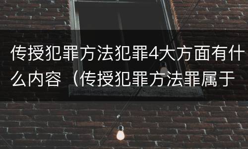 传授犯罪方法犯罪4大方面有什么内容（传授犯罪方法罪属于什么犯罪类型）
