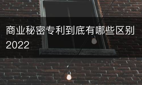 商业秘密专利到底有哪些区别2022