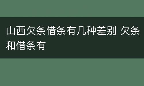 山西欠条借条有几种差别 欠条和借条有