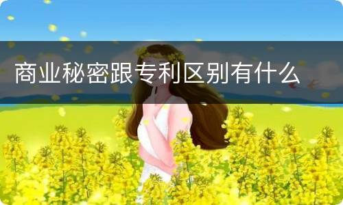 商业秘密跟专利区别有什么