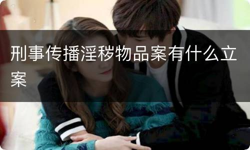 刑事传播淫秽物品案有什么立案