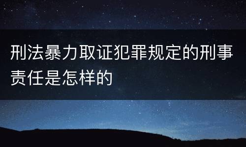 刑法暴力取证犯罪规定的刑事责任是怎样的