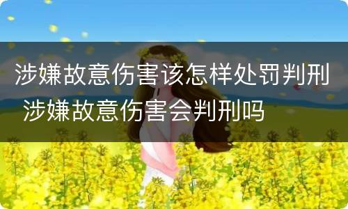 涉嫌故意伤害该怎样处罚判刑 涉嫌故意伤害会判刑吗