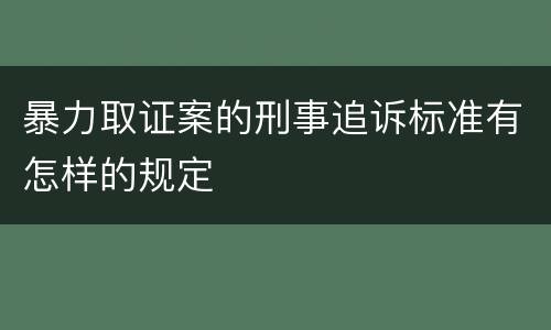 暴力取证案的刑事追诉标准有怎样的规定