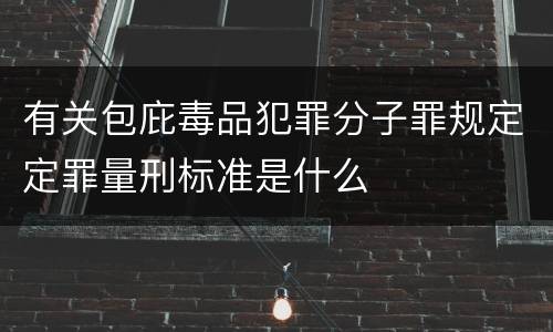 有关包庇毒品犯罪分子罪规定定罪量刑标准是什么