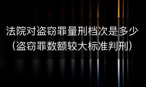 法院对盗窃罪量刑档次是多少（盗窃罪数额较大标准判刑）