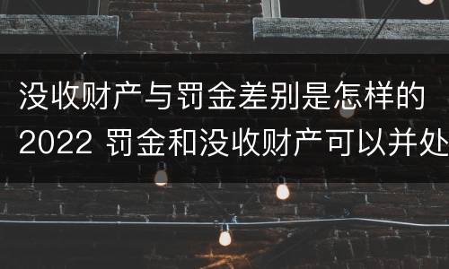 没收财产与罚金差别是怎样的2022 罚金和没收财产可以并处吗