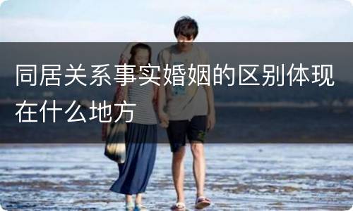同居关系事实婚姻的区别体现在什么地方